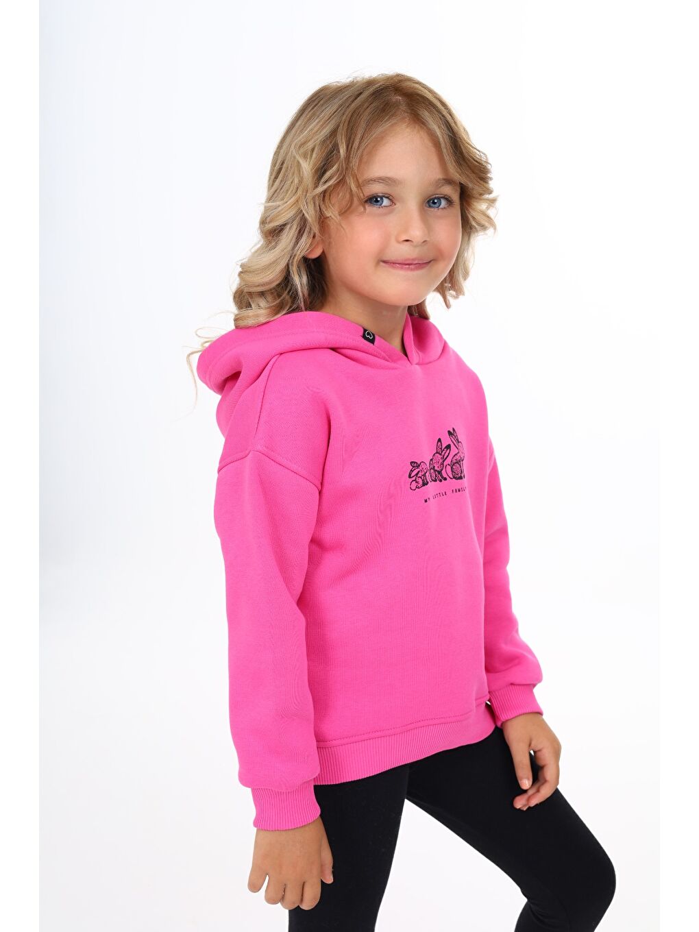 Fuşya Kız Çocuk Baskılı Sweatshirt-3