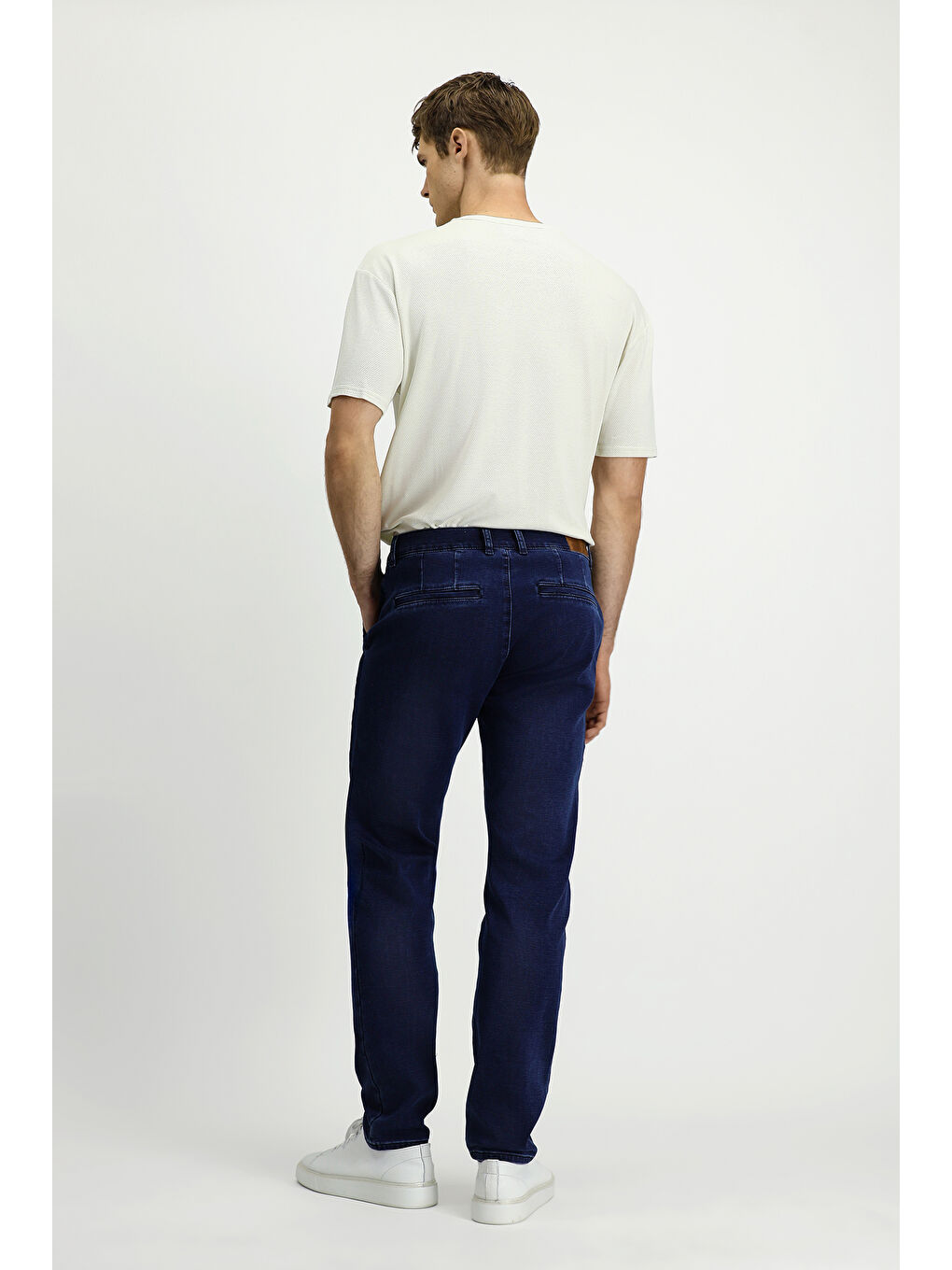 Lacivert Regular Fit Pamuklu Denim Look Jean Pantolon-3