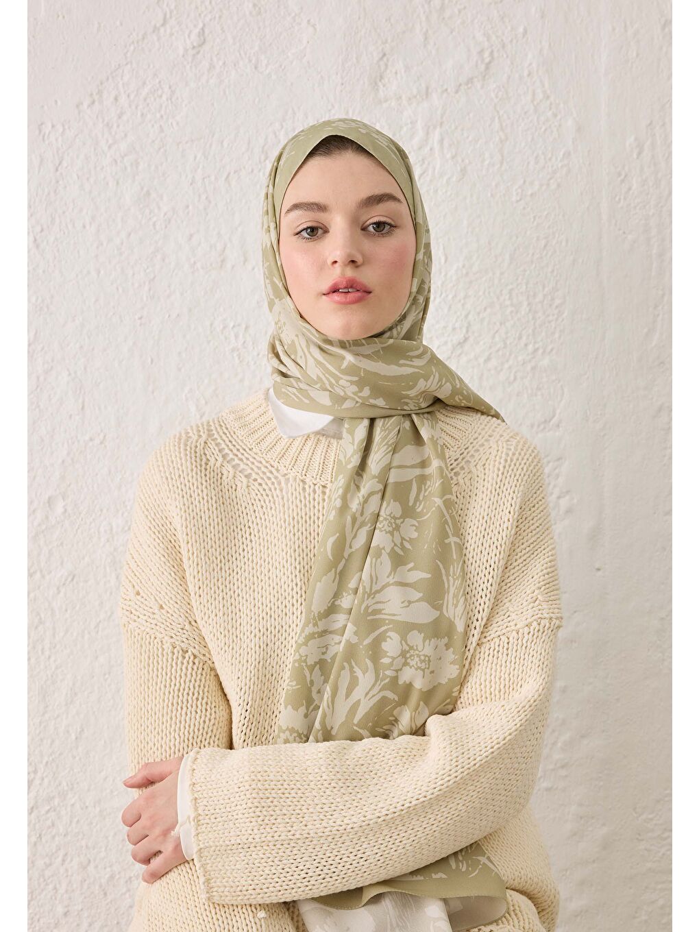 Yeşil Vıolet Desen Şal Adaçayı-2