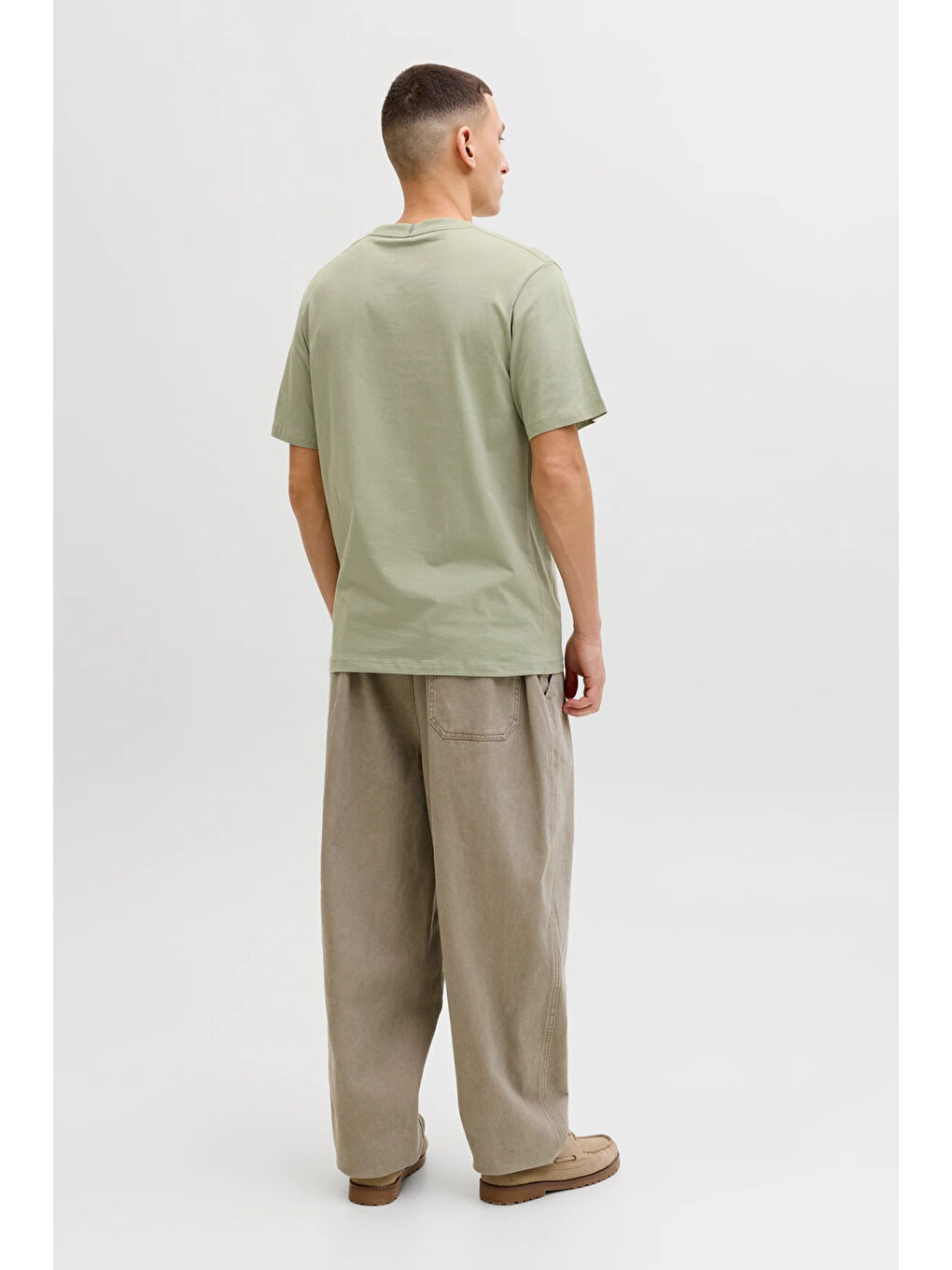 Yeşil Originals Logolu Pamuklu Regular Fit Bisiklet Yaka T Shirt 12290856-1