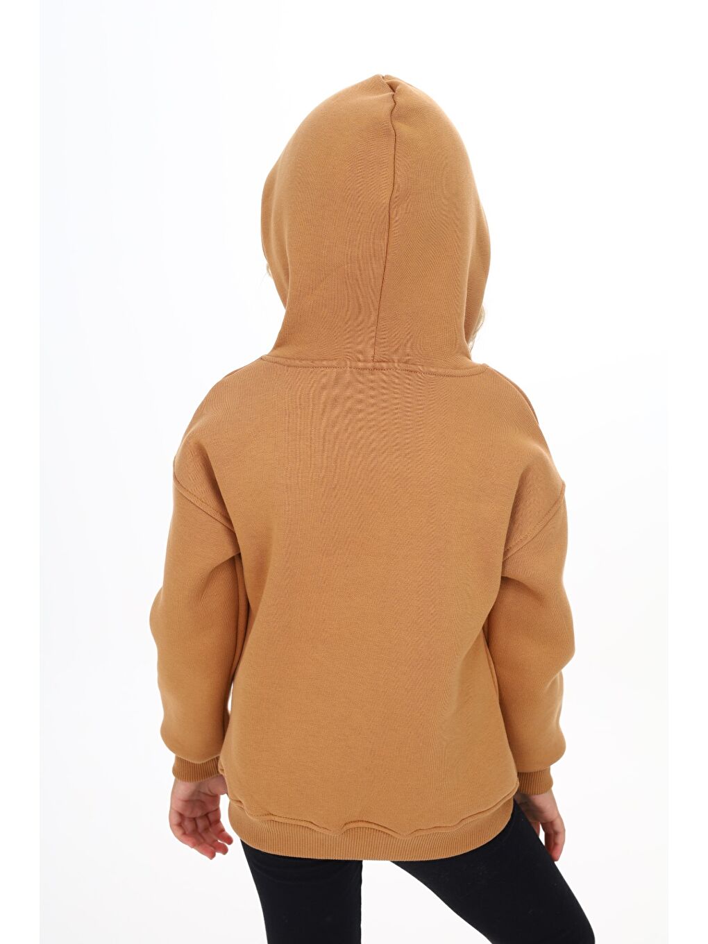Kahverengi Kız Çocuk Baskılı Sweatshirt-4