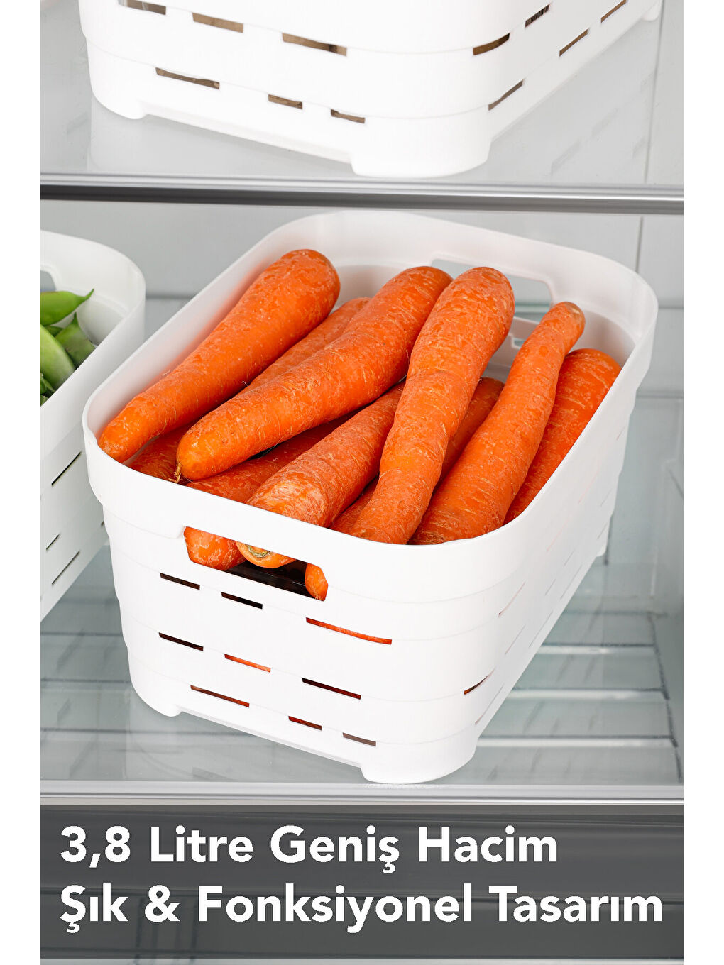 Beyaz 5 Adet Delikli Buzdolabı Düzenleyici 3,8 l-1