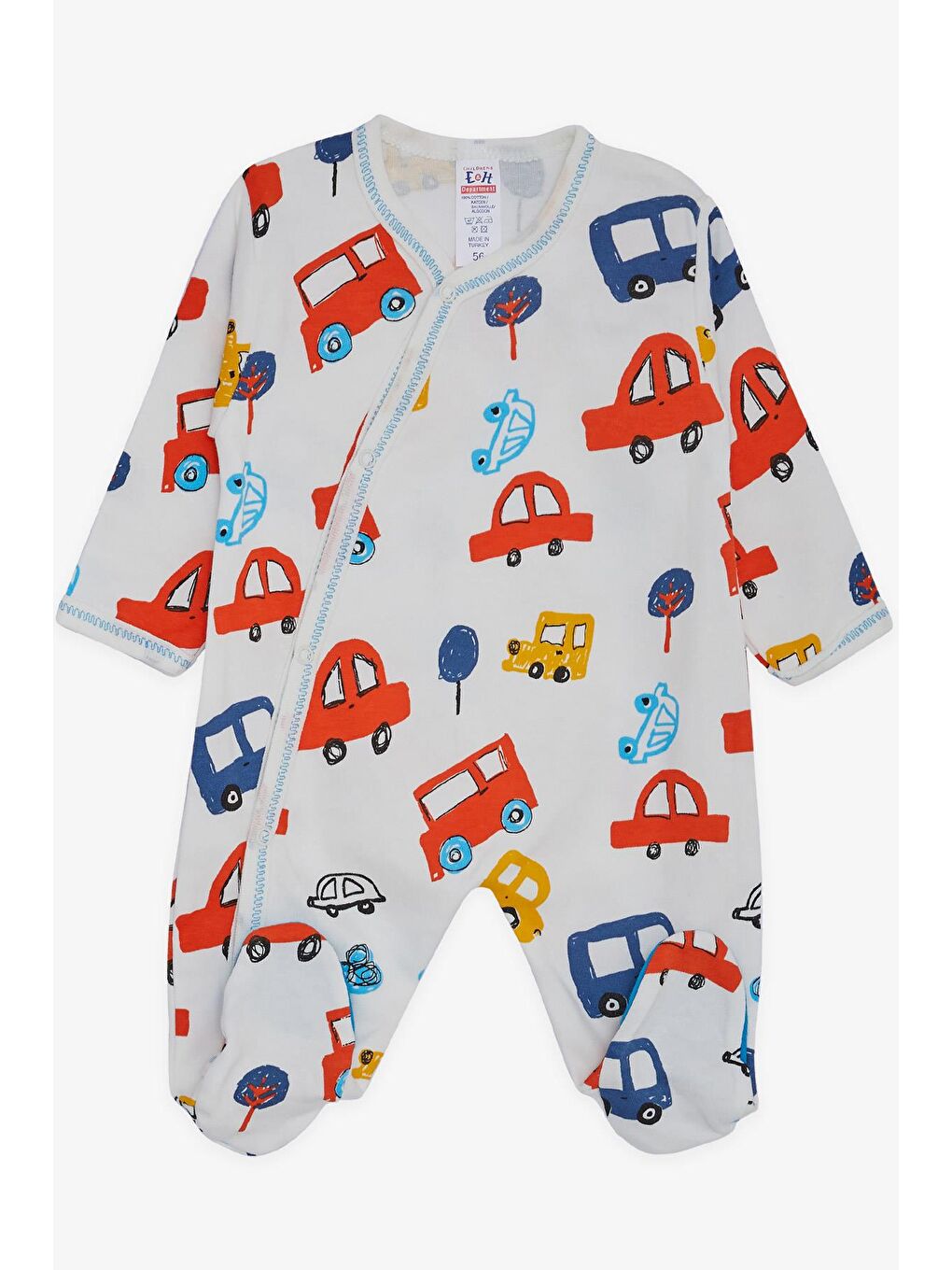 Erkek Bebek Hastane Çıkışı 8 li Renkli Araba Desenli Beyaz (3 Ay)-5