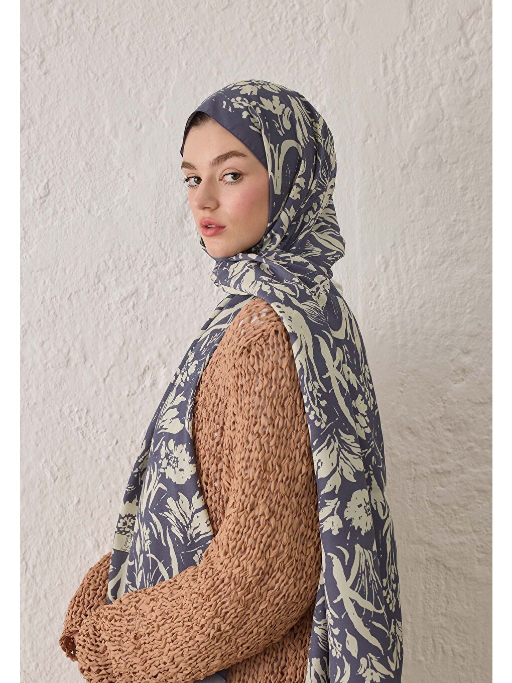 Lila Vıolet Desen Şal Lavanta-2