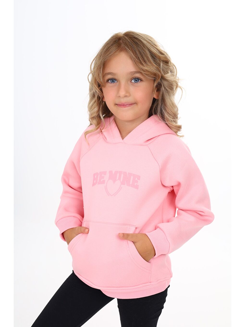 Pembe Kız Çocuk Baskılı Sweatshirt-1