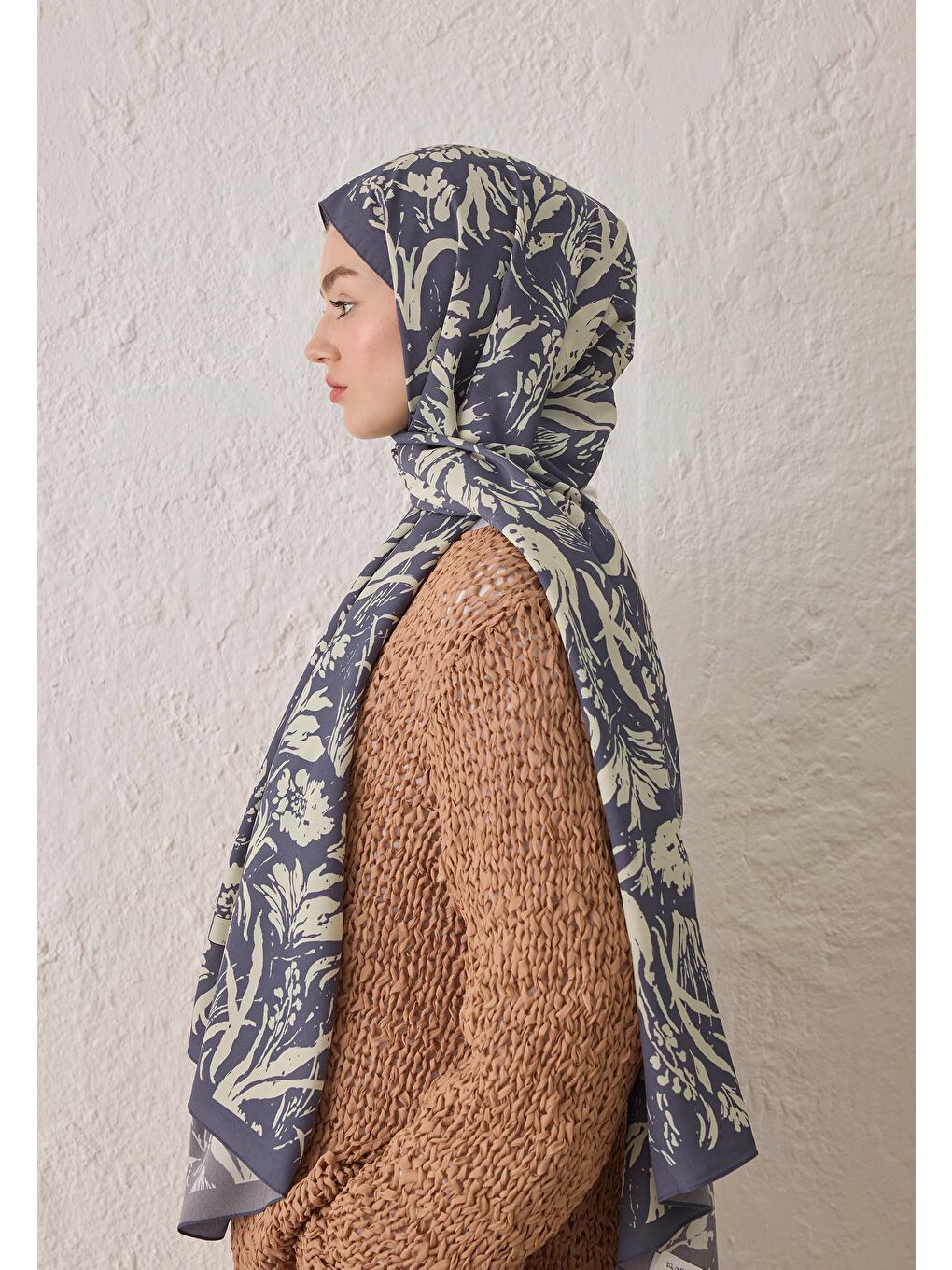 Lila Vıolet Desen Şal Lavanta-3