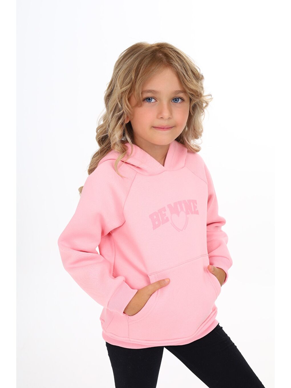 Pembe Kız Çocuk Baskılı Sweatshirt-2