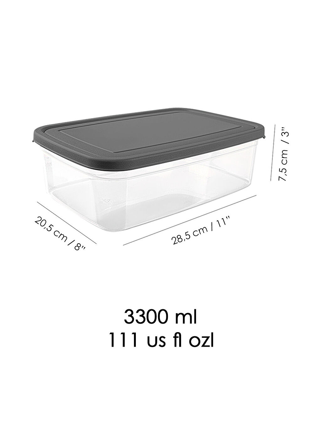 Renksiz 5'li Saklama Kabı 3300 ml-4