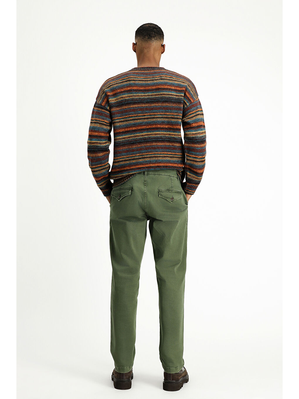 Haki Regular Fit Elastanlı Kanvas / Chino Pantolon-3