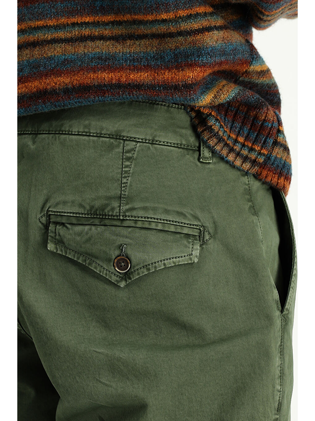 Haki Regular Fit Elastanlı Kanvas / Chino Pantolon-4