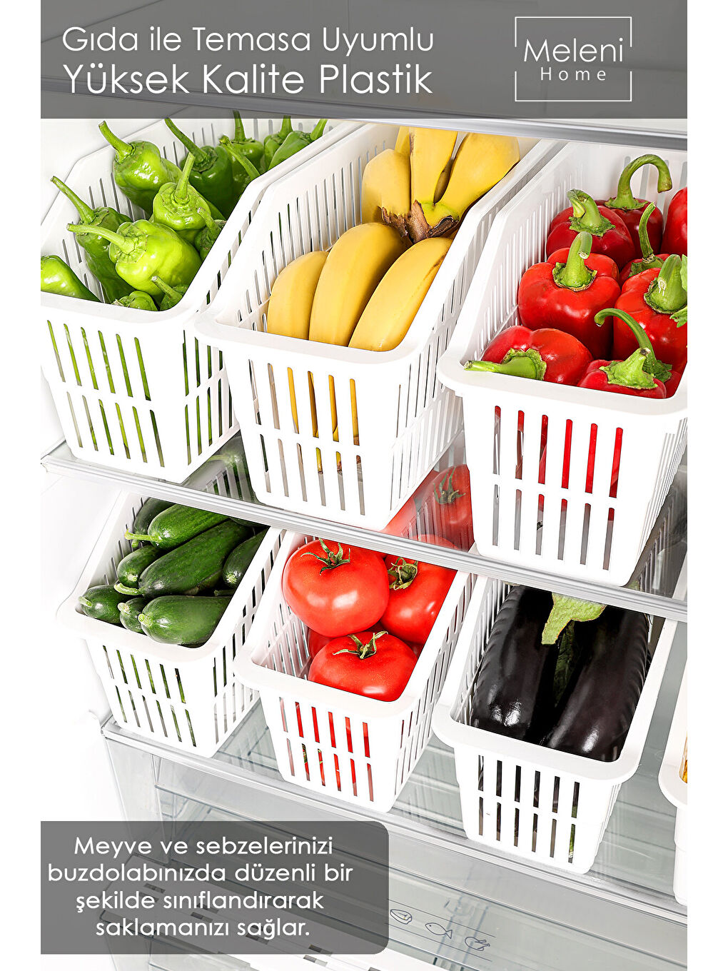 Beyaz 2 Adet Meyve Sebze Sepeti-3