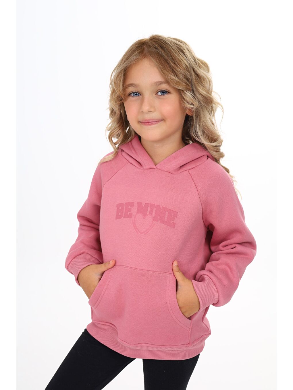 Pembe Kız Çocuk Baskılı Sweatshirt