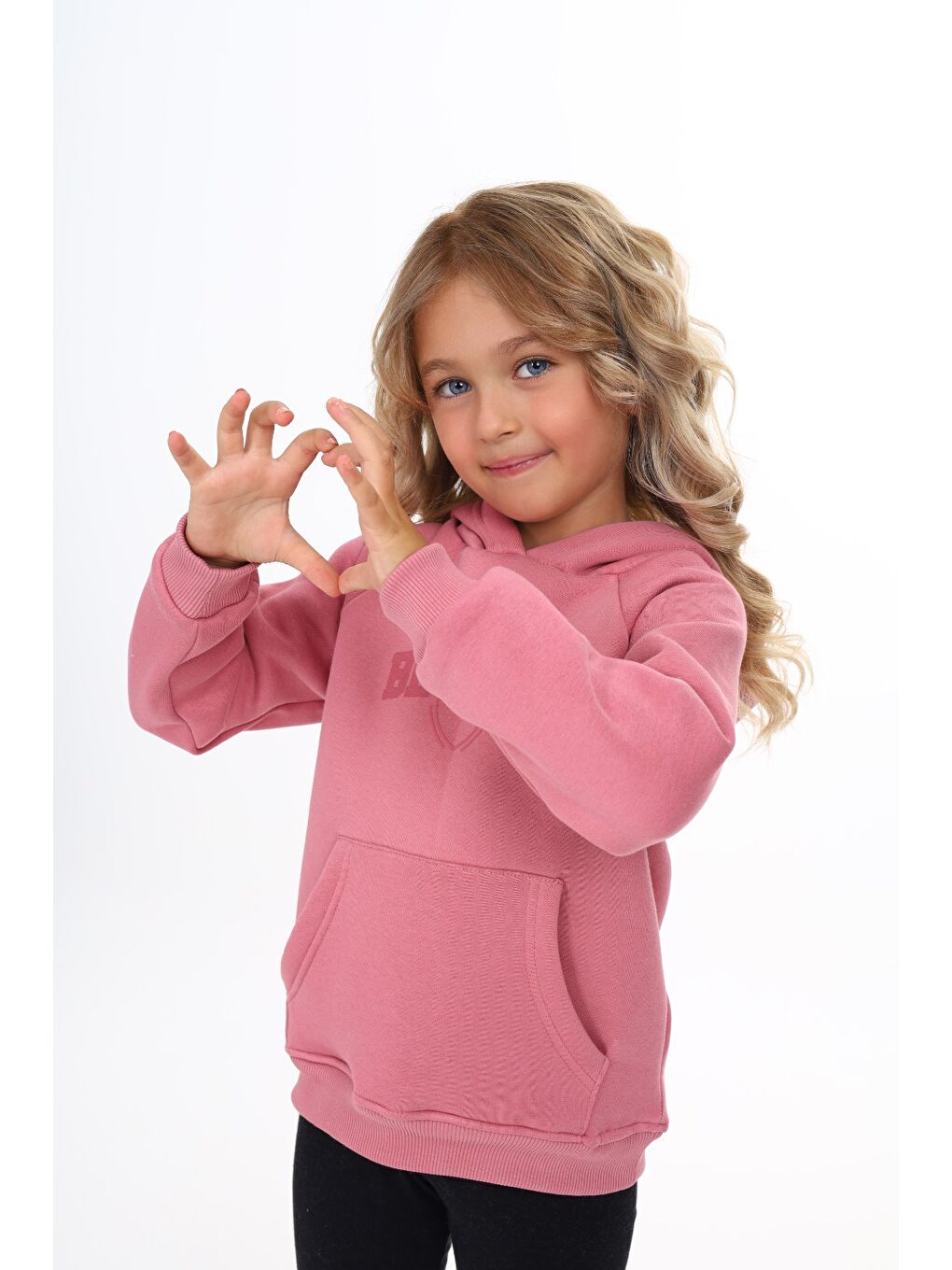 Pembe Kız Çocuk Baskılı Sweatshirt-2