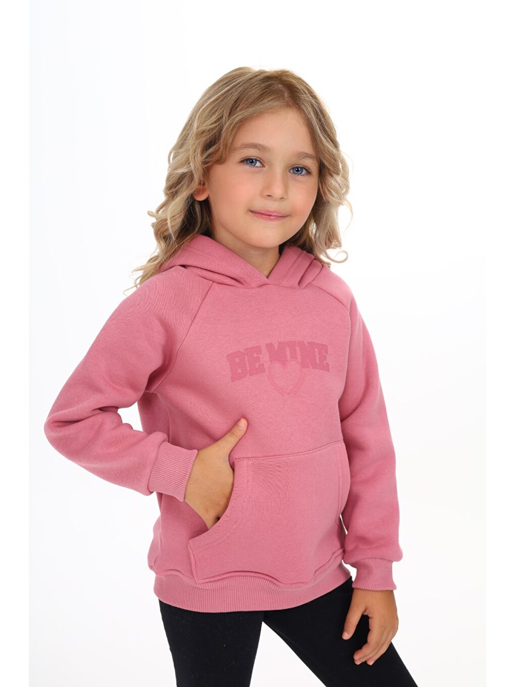 Pembe Kız Çocuk Baskılı Sweatshirt-3
