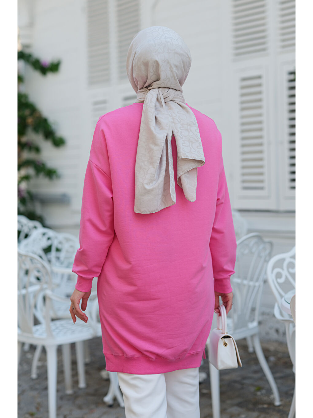 Locco Moda Pembe Taş Aksesuarlı Tunik Pembe - 3