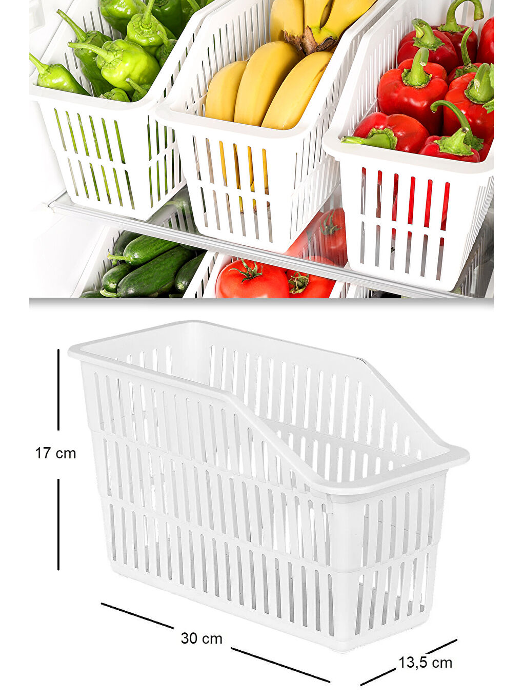 Beyaz 8 Adet Meyve Sebze Sepeti-4