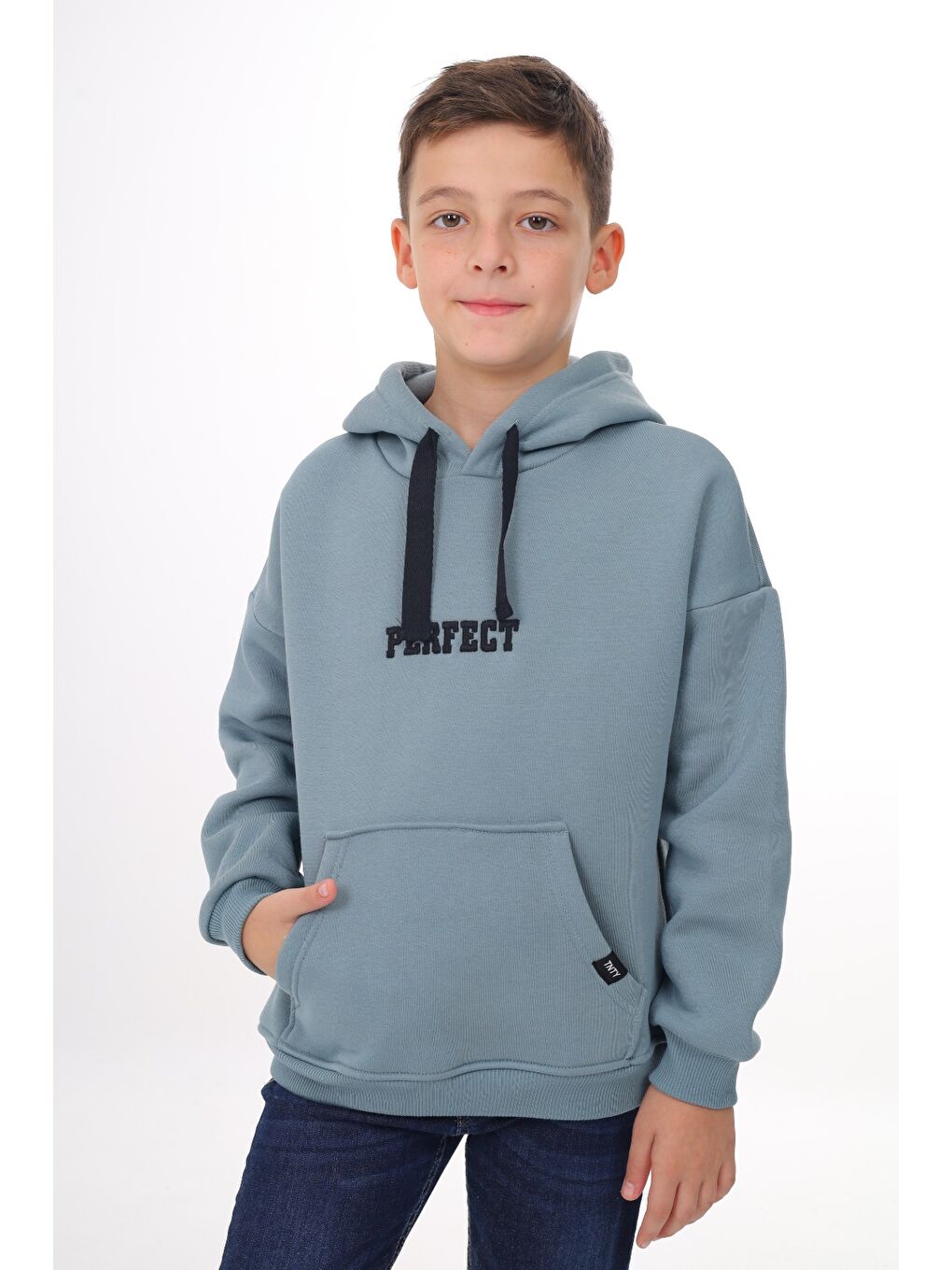 Petrol Erkek Çocuk Nakışlı Sweatshirt-1