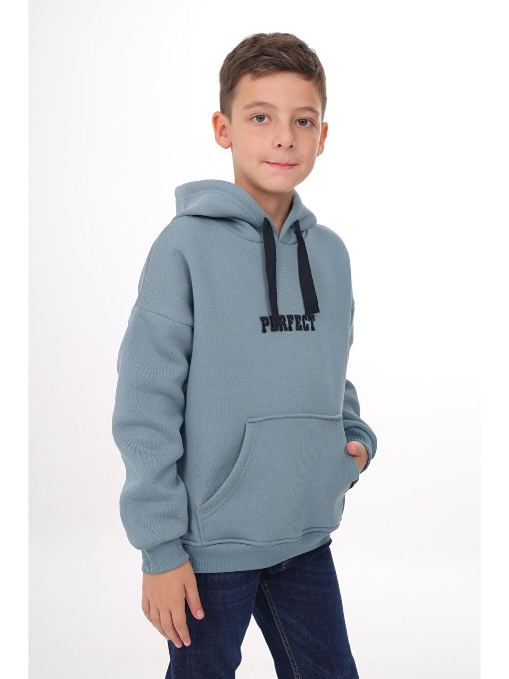 Petrol Erkek Çocuk Nakışlı Sweatshirt-3