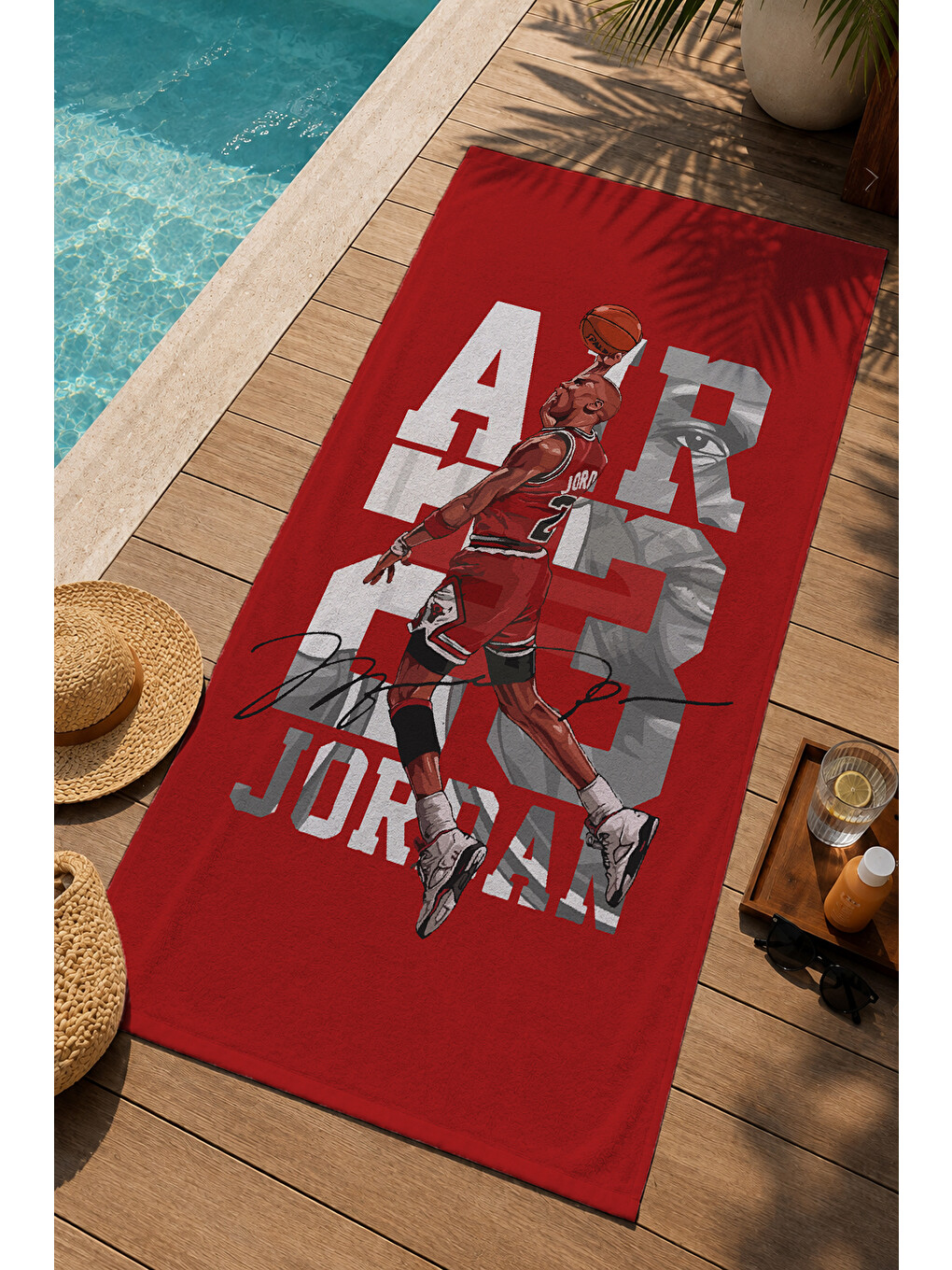 Kırmızı Tipografik Spor Temalı 70x150 Cm Dijital Baskılı Plaj Ve Banyo Havlusu-2
