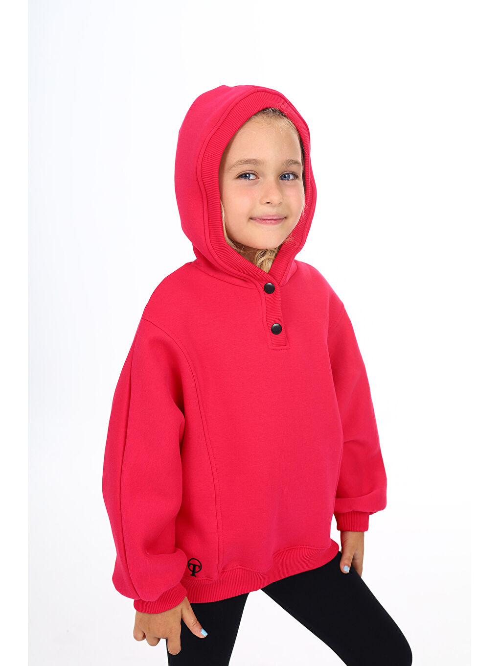 Fuşya Kız Çocuk Nakışlı Sweatshirt-4