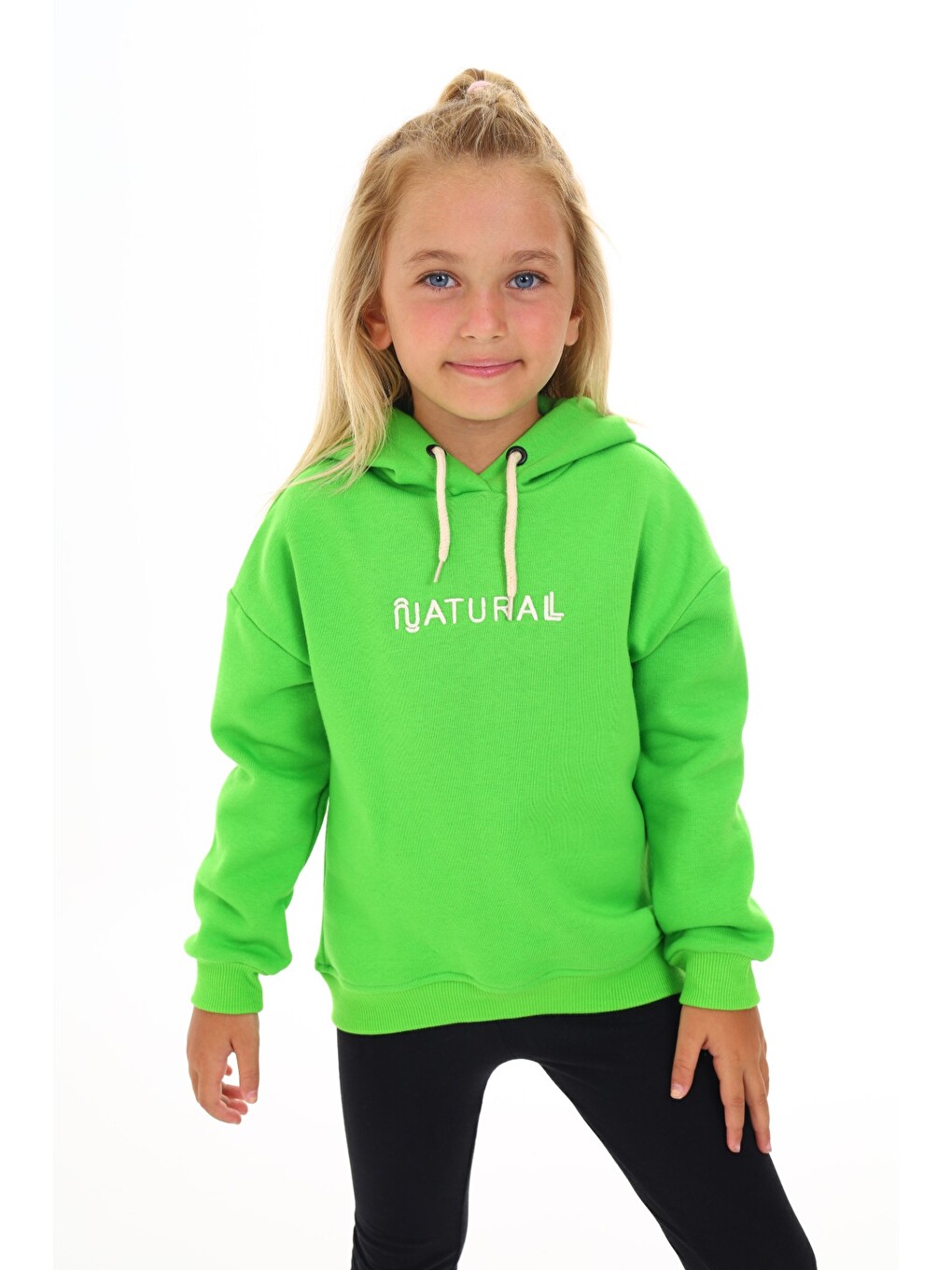 Yeşil Kız Çocuk Nakışlı Sweatshirt-1