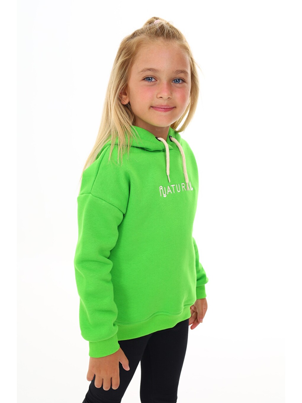 Yeşil Kız Çocuk Nakışlı Sweatshirt-3
