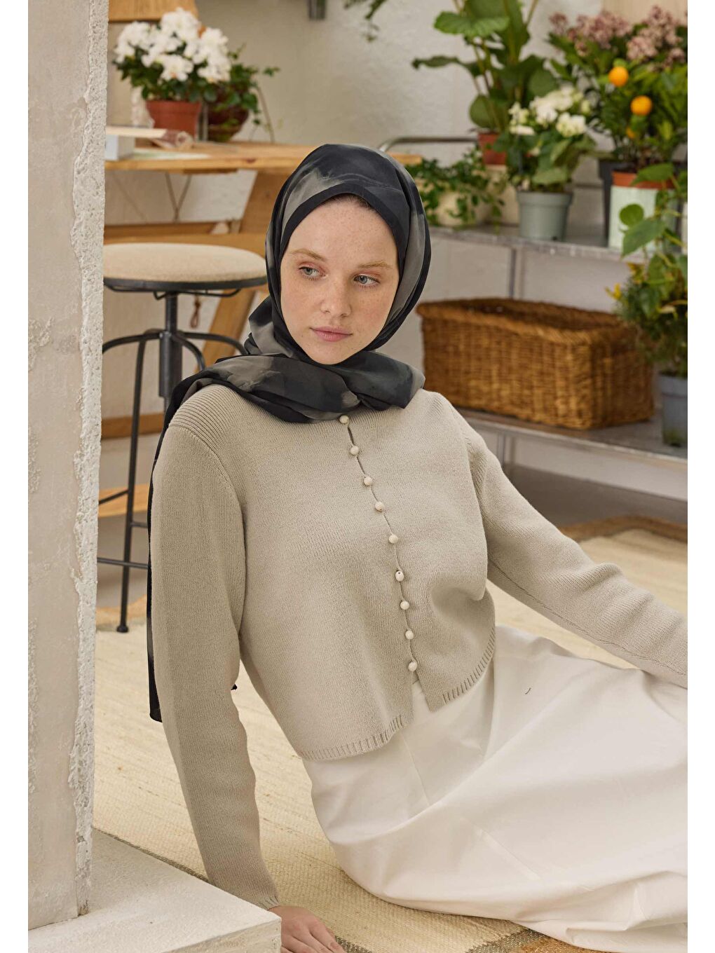 Darcy Desen Şal Siyah