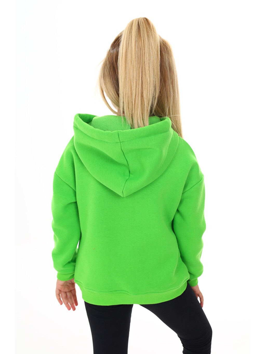 Yeşil Kız Çocuk Nakışlı Sweatshirt-4