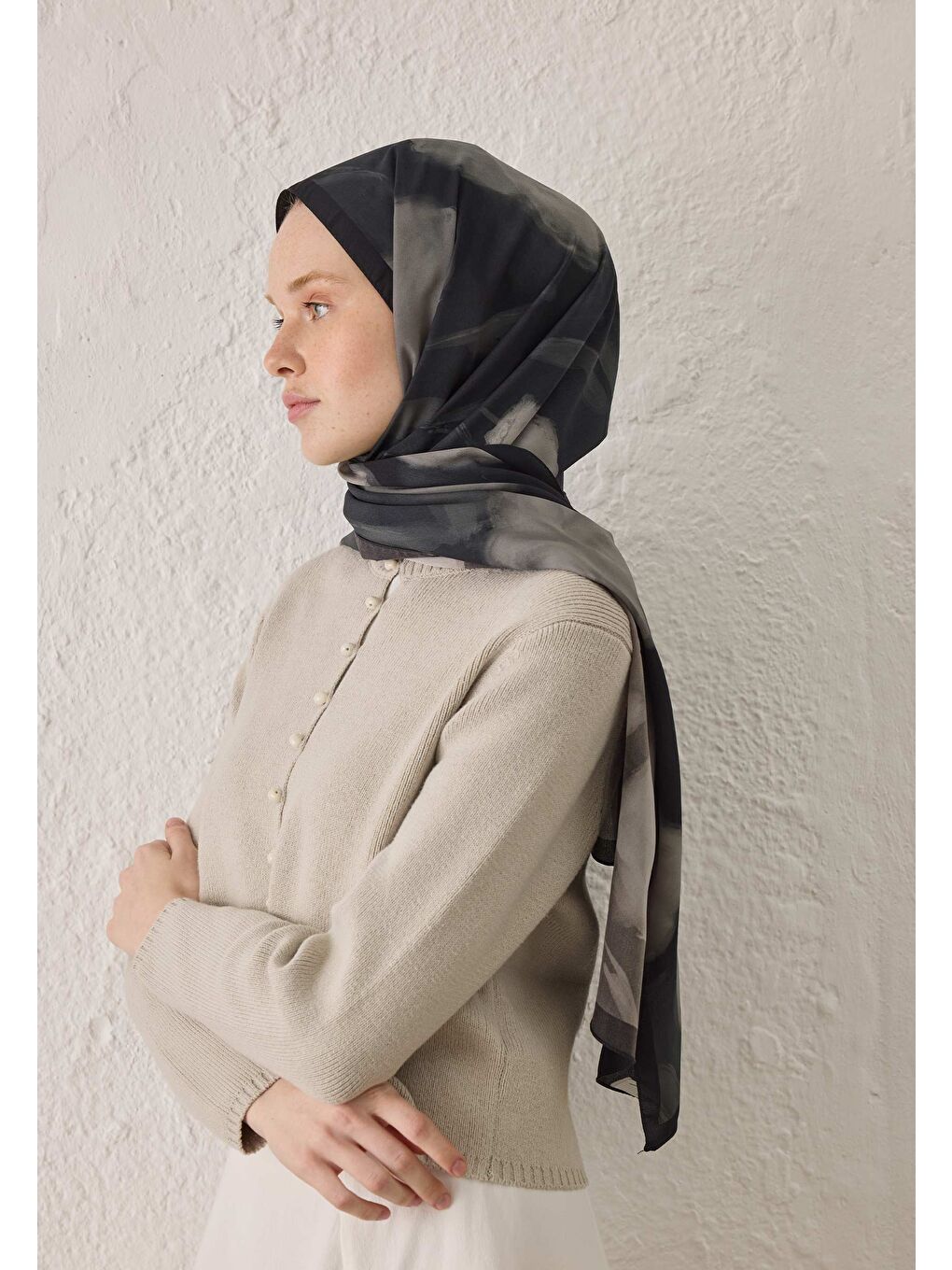 Darcy Desen Şal Siyah-3