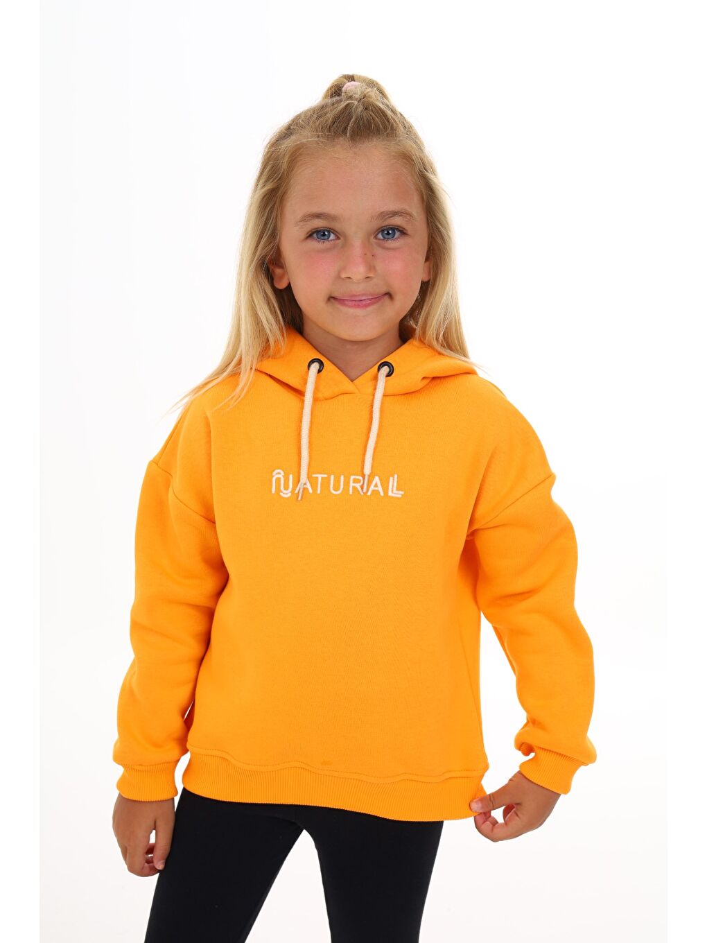 Sarı Kız Çocuk Nakışlı Sweatshirt