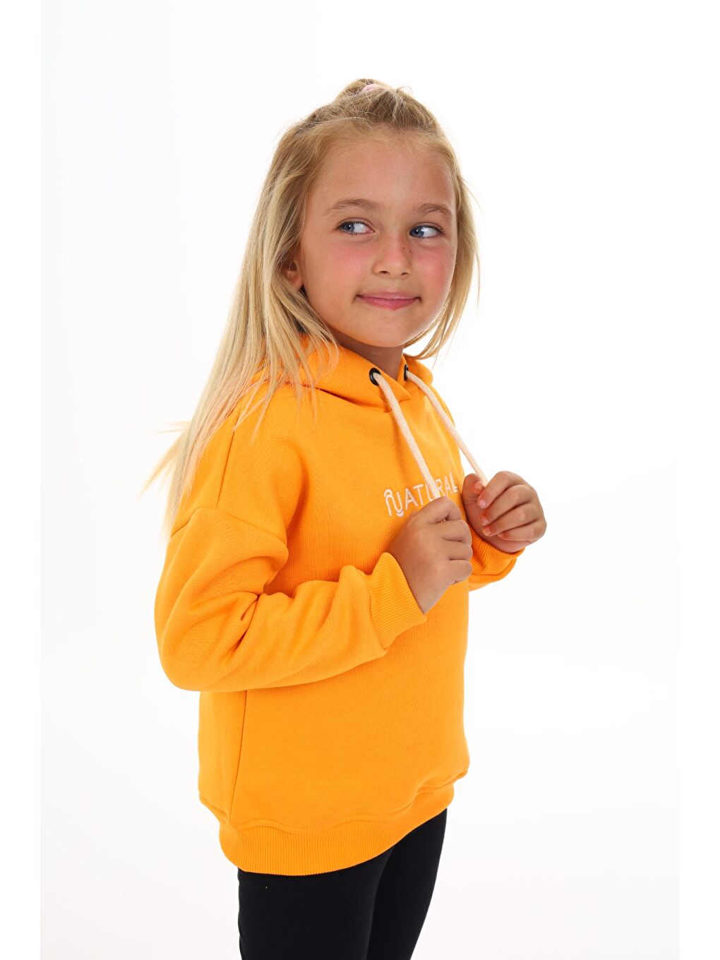 Sarı Kız Çocuk Nakışlı Sweatshirt-2