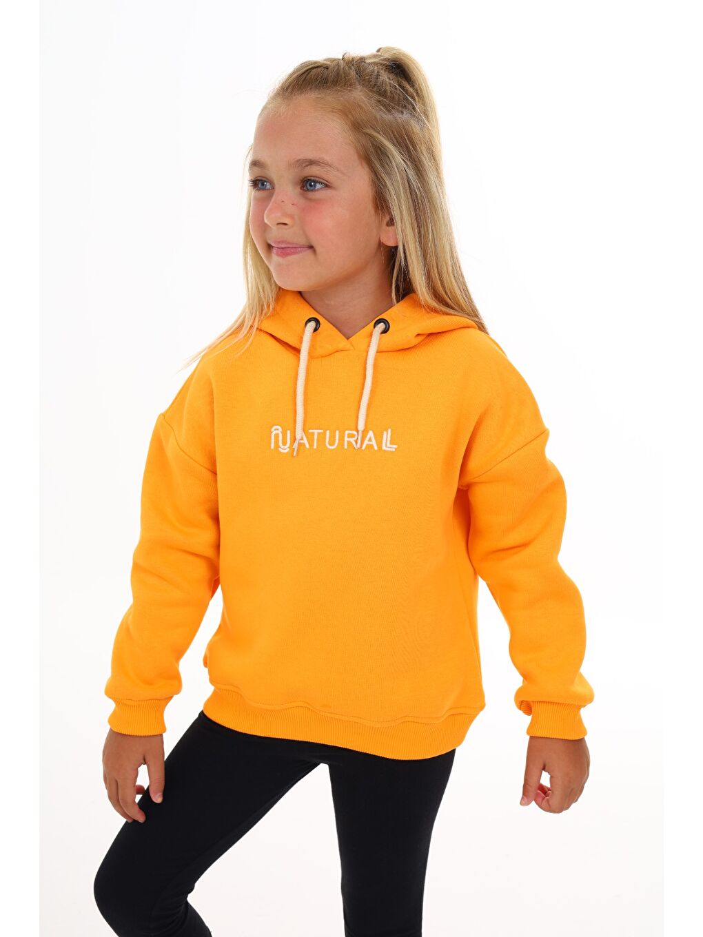 Sarı Kız Çocuk Nakışlı Sweatshirt-3