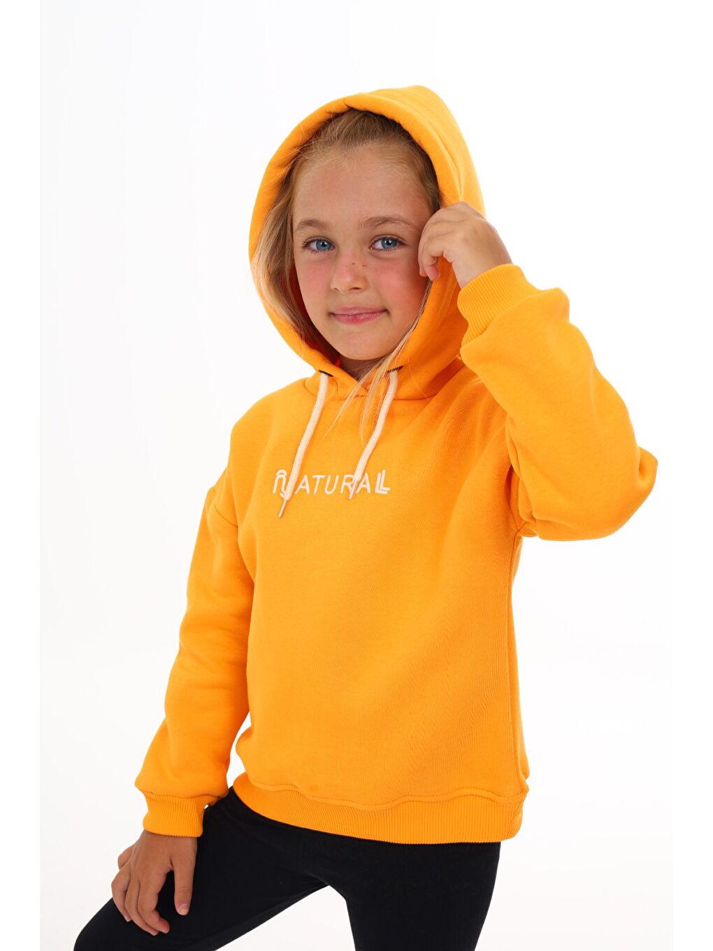 Sarı Kız Çocuk Nakışlı Sweatshirt-4