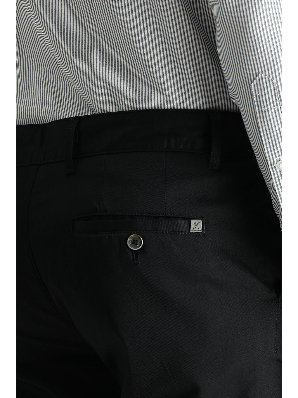 Siyah Relaxed Fit Rahat Kesim Elastanlı Kanvas / Chino Pantolon-4