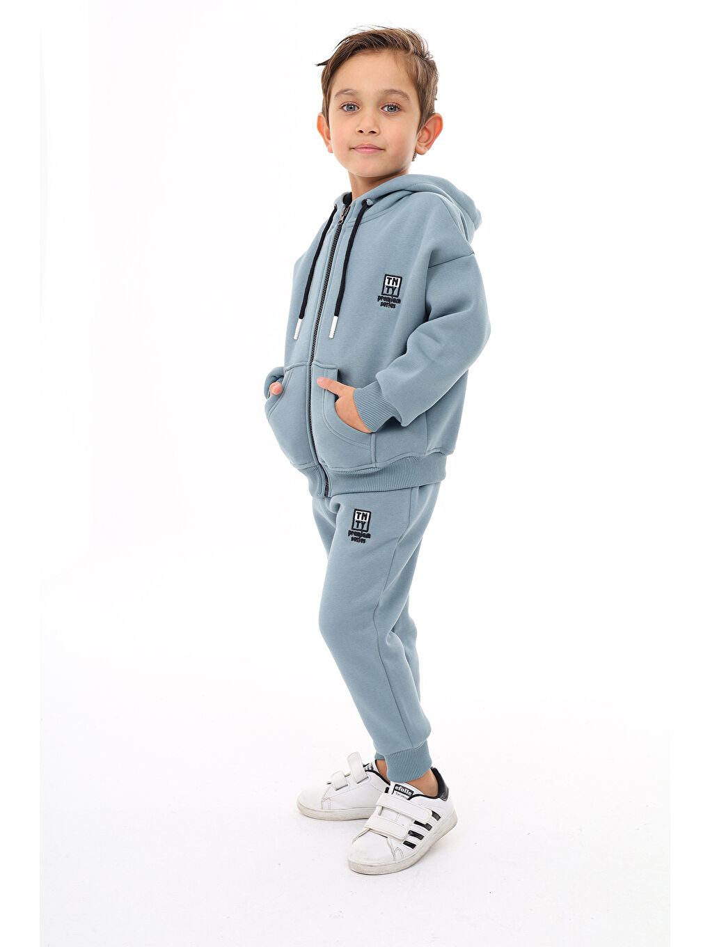 Petrol Erkek Çocuk Nakışlı Eşofman Takım-2