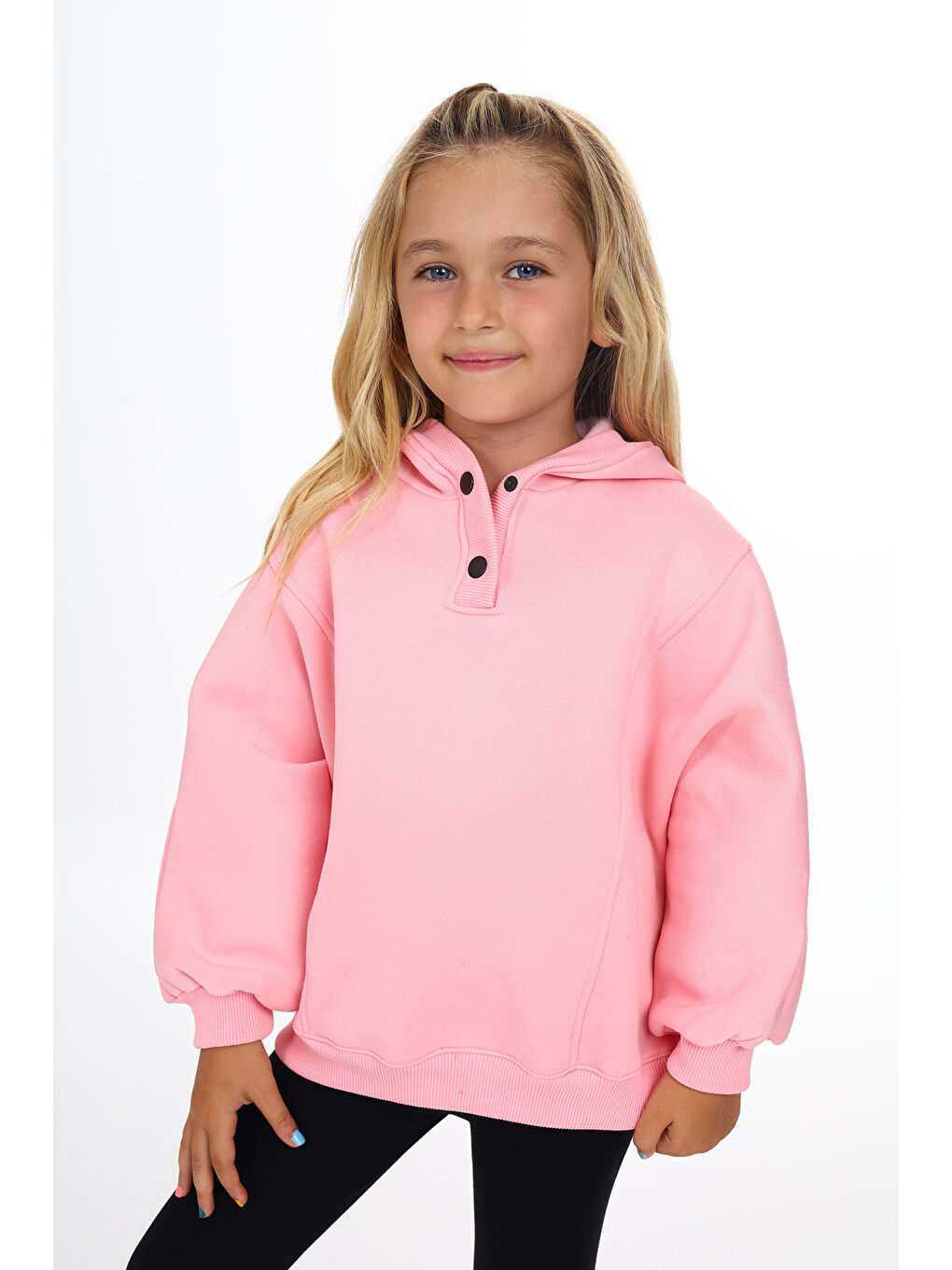 Pembe Kız Çocuk Nakışlı Sweatshirt