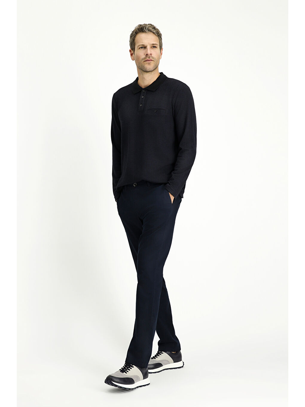 Lacivert Relaxed Fit Rahat Kesim Elastanlı Kanvas / Chino Pantolon