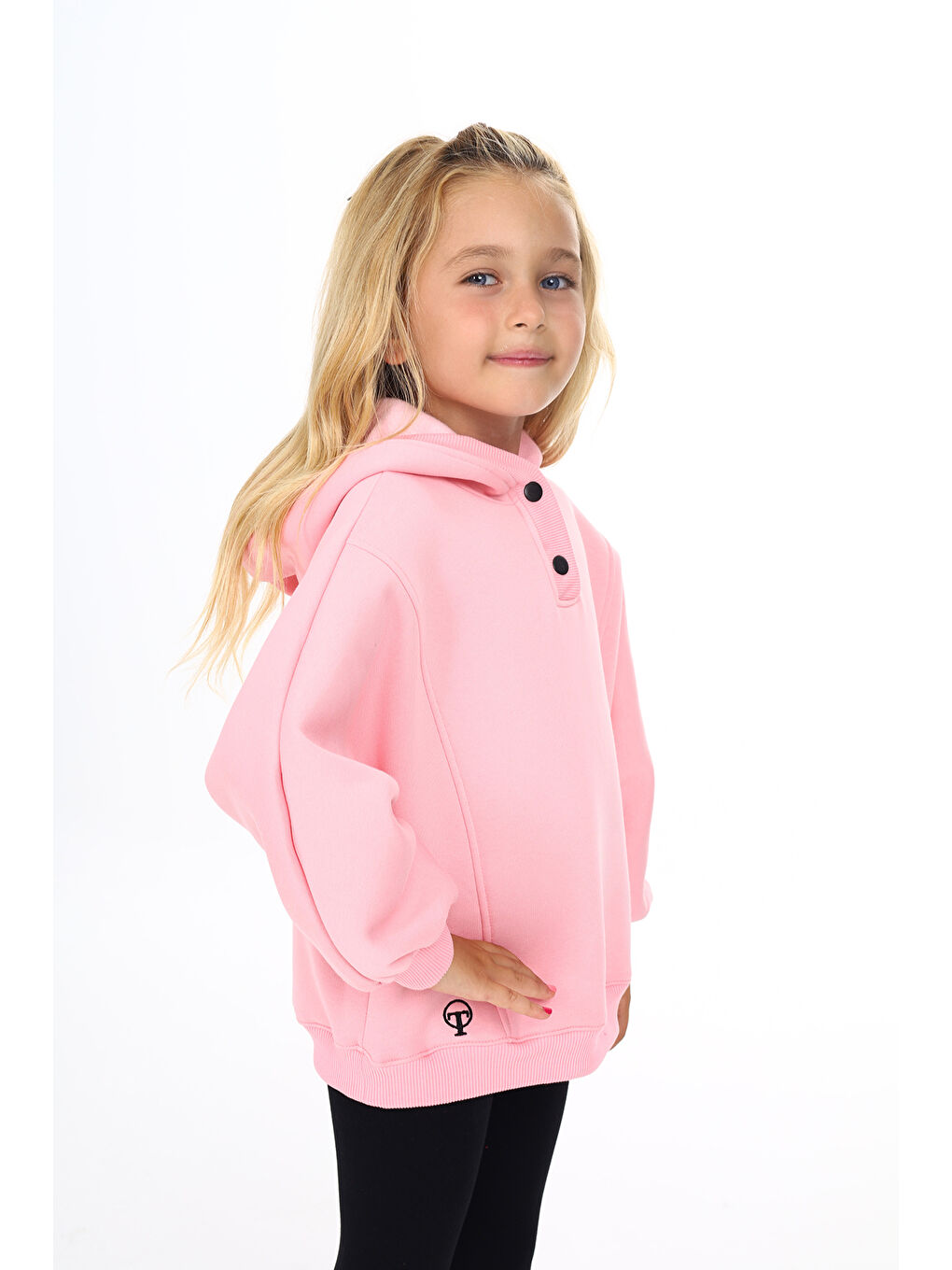 Pembe Kız Çocuk Nakışlı Sweatshirt-3