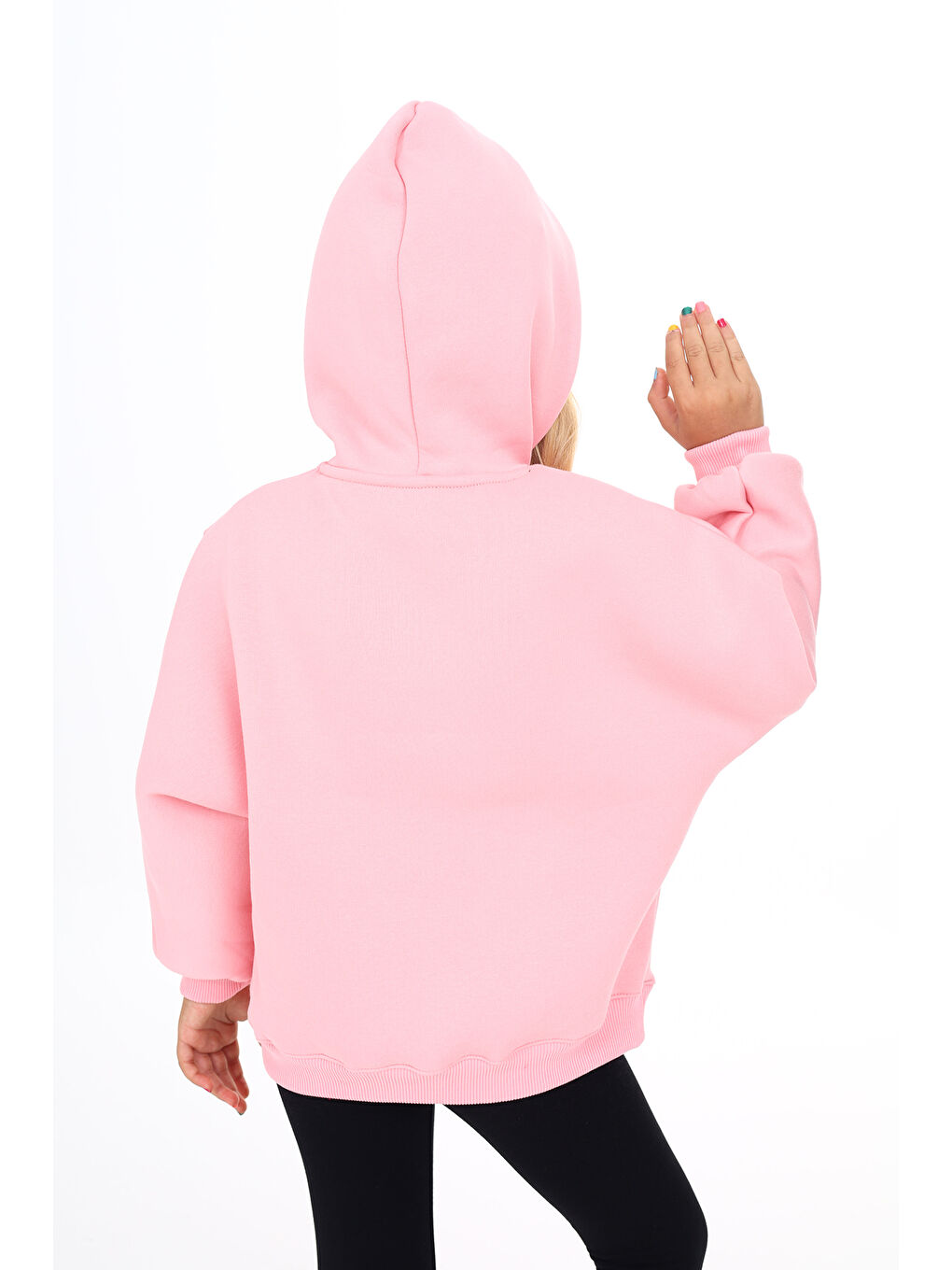 Pembe Kız Çocuk Nakışlı Sweatshirt-5