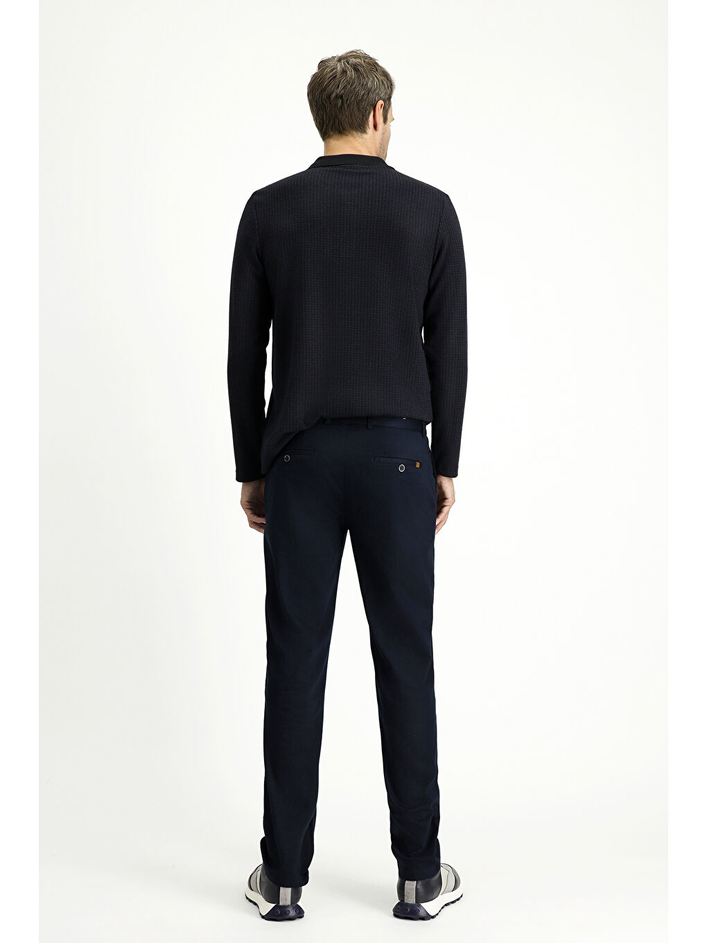 Lacivert Relaxed Fit Rahat Kesim Elastanlı Kanvas / Chino Pantolon-3