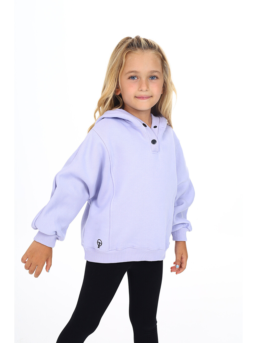 Lila Kız Çocuk Nakışlı Sweatshirt-2