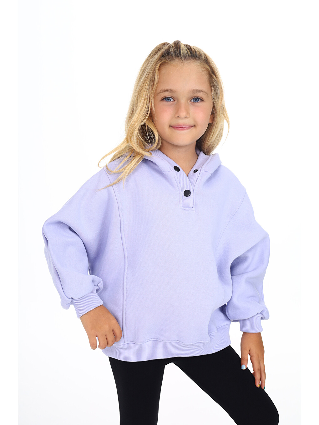 Lila Kız Çocuk Nakışlı Sweatshirt-3