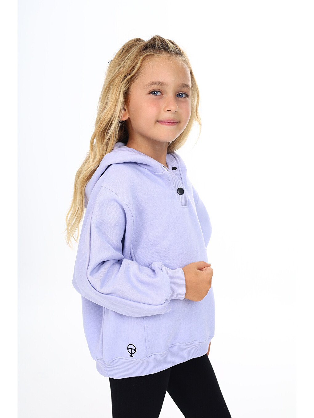 Lila Kız Çocuk Nakışlı Sweatshirt-4