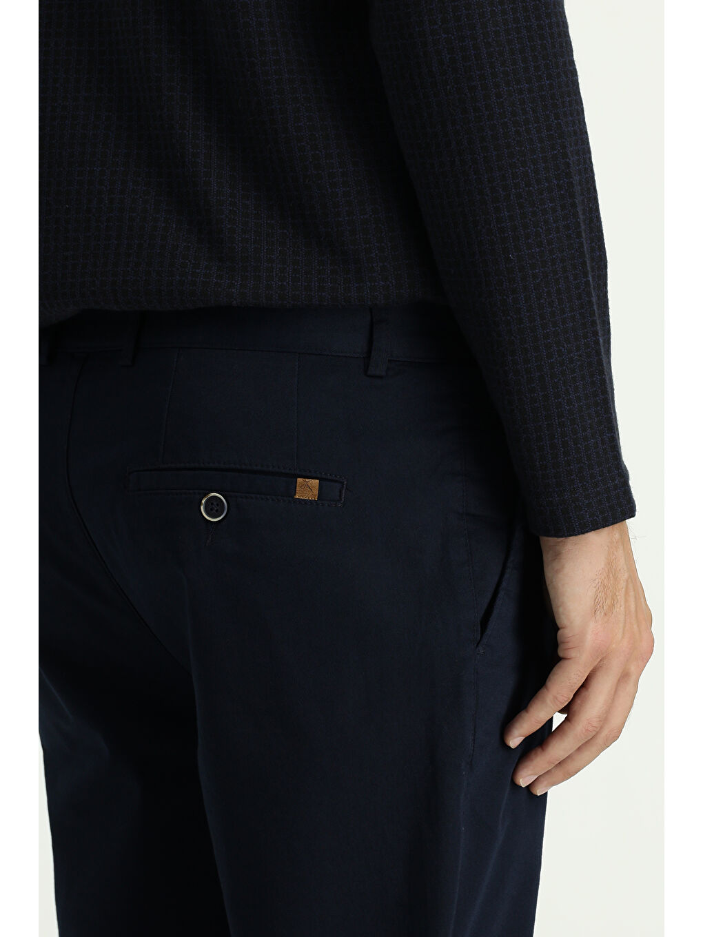 Lacivert Relaxed Fit Rahat Kesim Elastanlı Kanvas / Chino Pantolon-4