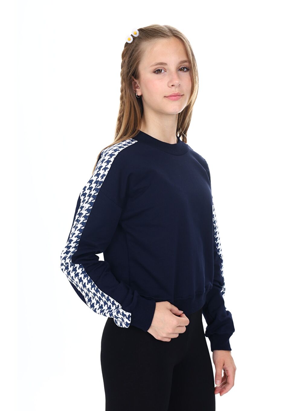 Lacivert Kız Çocuk Baskılı Sweatshirt-2