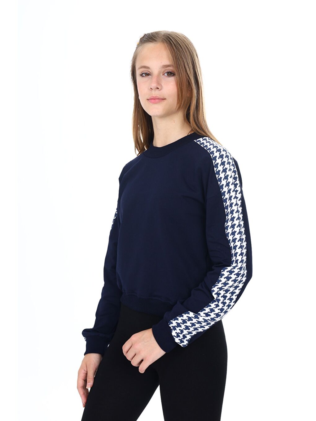 Lacivert Kız Çocuk Baskılı Sweatshirt-4