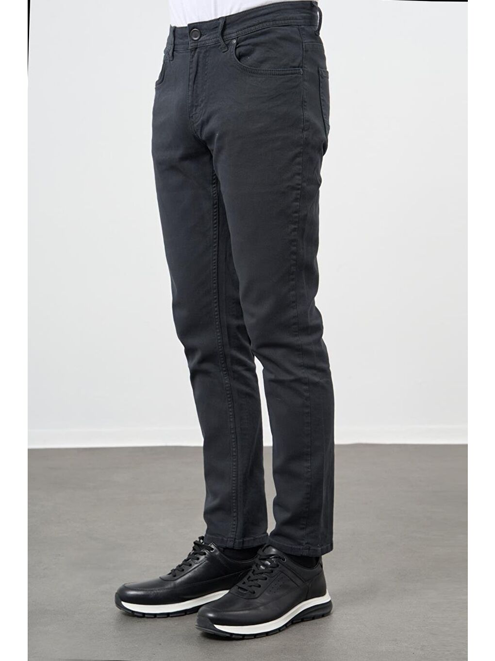 Koyu Antrasit Pamuklu 5 Cep Casual Slim Fit 5 Cep Pantolon 1003245318-2