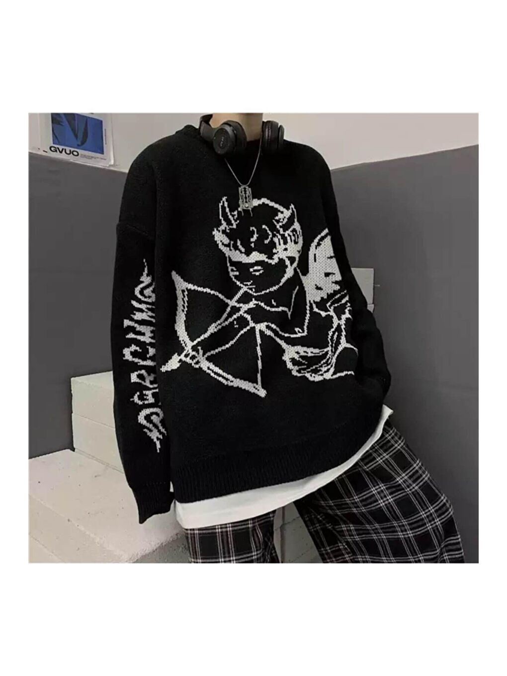 Eros Siyah Oversize Kazak