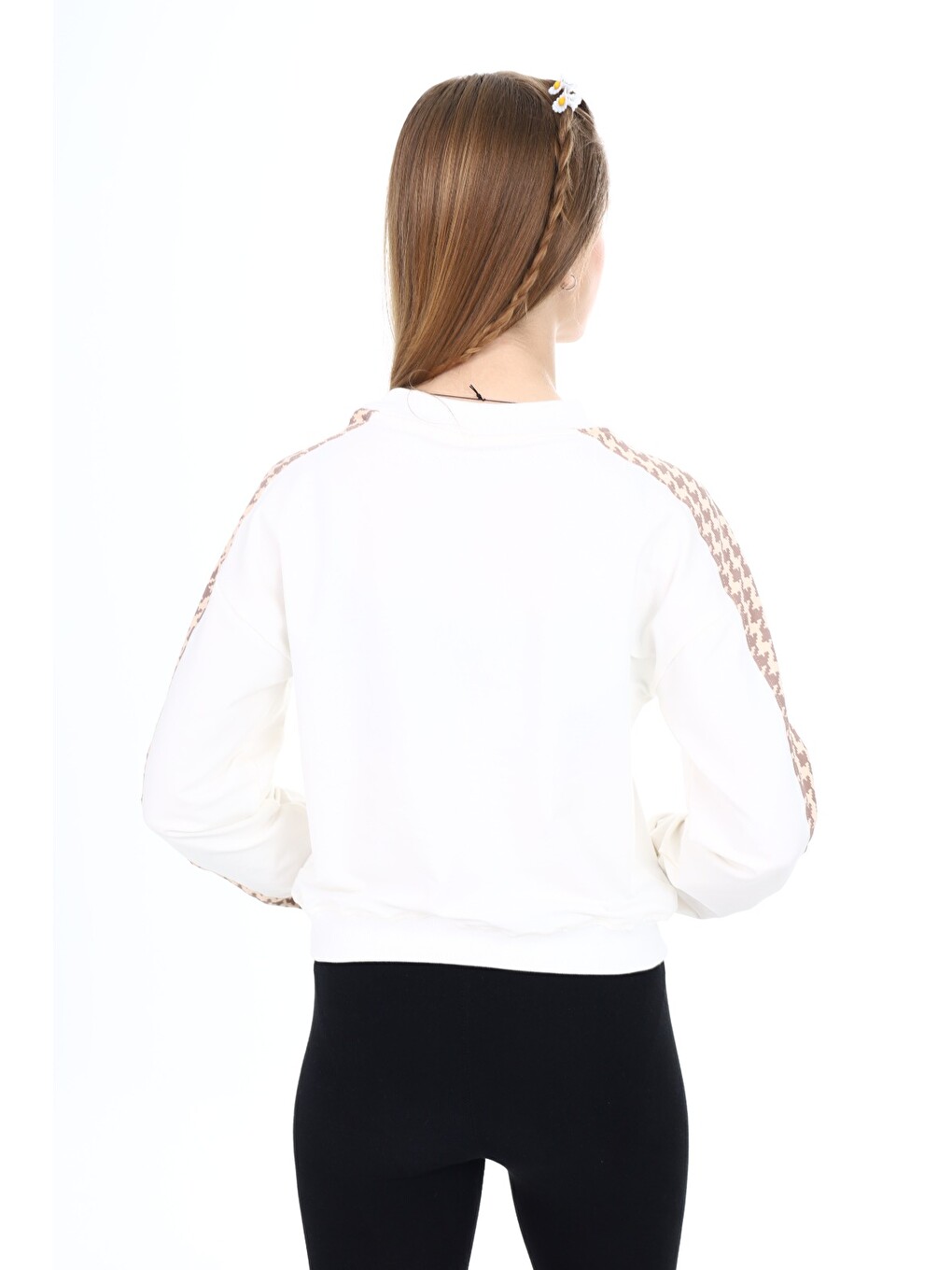 Ekru Kız Çocuk Baskılı Sweatshirt-2