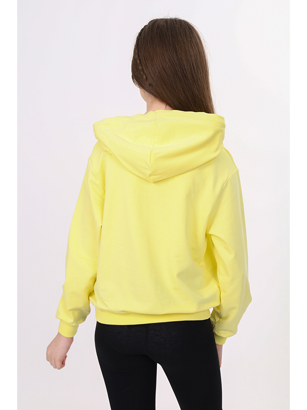 Sarı Kız Çocuk Baskılı Sweatshirt-3